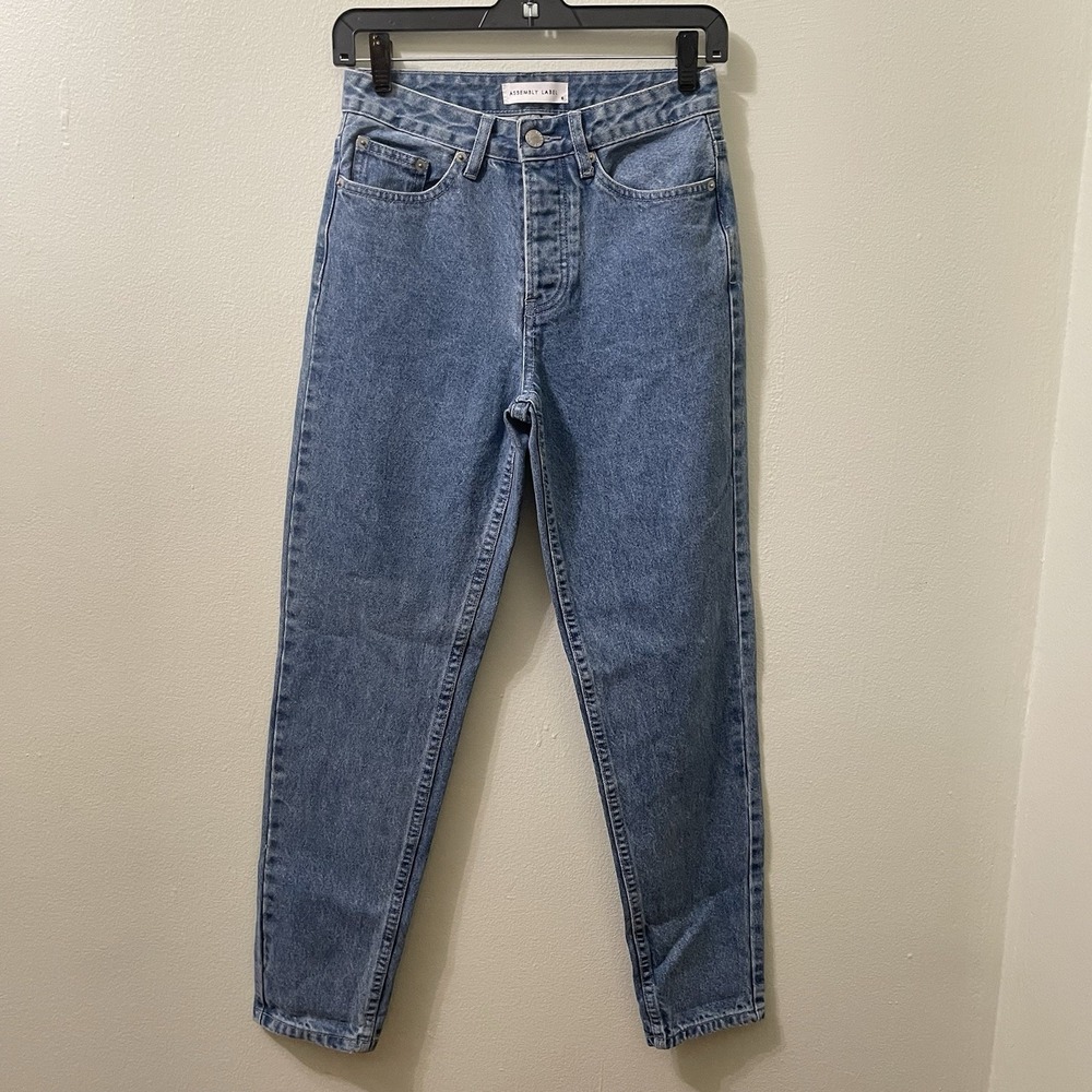 Assembly Label Women's Size 6 Blue High Rise Straight Leg Jeans 100% Cotton